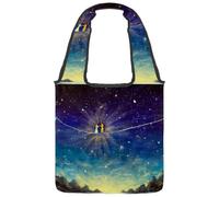 VAPOKF Cowherd and Weaver - Bolsas de lona para mujer, bolsa de hombro grande reutilizable para escuela, trabajo, oficina, viajes, compras, casual