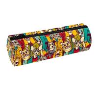 VAPOKF Crowd People Like Cats and Dogs - Estuche de cuero para lápices, monedero, bolsa de maquillaje para estudiantes, papelería, escuela, oficina, almacenamiento, multicolor, 20x6.3cm/7.9x2.5in,