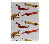 VAPOKF Dachshund Dogs on Walk - Funda de piel para pasaporte, 11,5 x 16,5 cm, multicolor, 11.5x16.5cm/4.5x6.5 in, Vintage