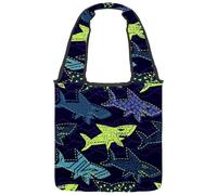 VAPOKF Danger Shark on the Deepsea - Bolsas de lona para mujer, bolsa de hombro grande reutilizable para escuela, trabajo, oficina, viajes, compras, casual