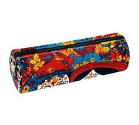 VAPOKF Day of The Skulls - Estuche de cuero para lápices, monedero, cosméticos, maquillaje, papelería, escuela, oficina, almacenamiento