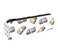 VAPOKF Delivery Service Trucks - Estuche de lona para lápices, monedero, bolsa de maquillaje para estudiantes, papelería, escuela, oficina, almacenamiento, multicolor, 20x6.3cm/7.9x2.5in, Estuches