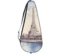VAPOKF Drawing Blue Sky Eiffer Tower Seine - Bolsa para raqueta de tenis, funda para raqueta de tenis, bolsa de remo, capacidad para hasta 2 raquetas