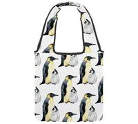 VAPOKF Emperor Penguin Mother and Little Baby - Bolsa de lona para mujer, bolsa de hombro grande reutilizable para escuela, trabajo, oficina, viajes, compras, casual