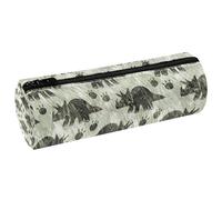 VAPOKF Estuche de cuero fósil de dinosaurio jurásico para lápices, monedero, cosméticos, bolsa de maquillaje para estudiantes, papelería, escuela, oficina, almacenamiento, multicolor,