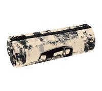 VAPOKF Estuche de cuero negro con diseño de coche monstruoso grunge, monedero, bolsa de maquillaje para estudiantes, papelería, escuela, oficina, almacenamiento