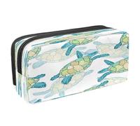 VAPOKF Estuche de lápices con cremallera para niños y niñas, suministros escolares y de oficina, brújula náutica, ancla rosa, Tortuga del Mar Verde, 2.3x8.2x3.9in/6x21x10cm, Estuche de lápices