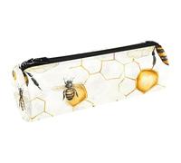 VAPOKF Estuche de lona con diseño de abejas en colmena para lápices, monedero, bolsa de maquillaje para estudiantes, papelería, escuela, oficina, almacenamiento