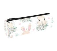 VAPOKF Estuche de lona con diseño de conejo y manzanilla, monedero, bolsa de maquillaje para estudiantes, papelería, escuela, oficina, almacenamiento, multicolor, 20x6.3cm/7.9x2.5in, Estuches