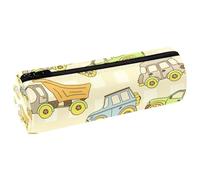 VAPOKF Estuche de piel con diseño de caricaturas de coches y taxi, monedero, bolsa de maquillaje para estudiantes, papelería, escuela, oficina, almacenamiento, multicolor, 20x6.3cm/7.9x2.5in, Estuche