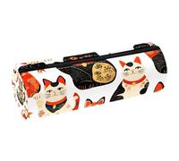VAPOKF Estuche de piel con diseño de gatos japoneses Maneki Neko, monedero, bolsa de maquillaje para estudiantes, papelería, escuela, oficina, almacenamiento