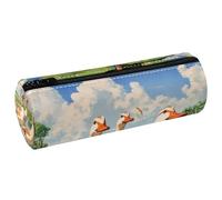 VAPOKF Estuche de piel con diseño de pato de loto de acuarela, monedero, bolsa de maquillaje para estudiantes, papelería, escuela, oficina, almacenamiento
