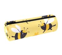 VAPOKF Estuche de piel con diseño floral de Honey Bess, monedero, bolsa de maquillaje para estudiantes, papelería, escuela, oficina, almacenamiento