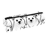 VAPOKF Estuche de piel sin costuras con diseño de osos polares, monedero, bolsa de maquillaje para estudiantes, papelería, escuela, oficina, almacenamiento