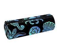VAPOKF Estuche de piel sintética para lápices, diseño de vida marina exótica, bolsa organizadora de artículos de papelería para estudiantes, bolsa de maquillaje para mujeres, niñas, niños, suministros