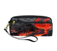 VAPOKF Estuche de poliuretano para lápices, bolsa de papelería para estudiantes con cremallera para niños y niñas, suministros escolares y de oficina, magma lava, multicolor, 20.5x5x8.5cm/8.1x2x3.3in,
