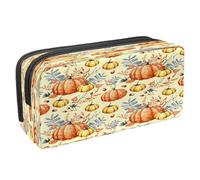 VAPOKF Estuche para bolígrafos con cremallera para niños y niñas, material escolar y de oficina, giro sobre lienzo, Acción de Gracias Cosecha Calabaza, 2.3x8.2x3.9in/6x21x10cm, Estuche para bolígrafos