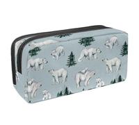 VAPOKF Estuche para bolígrafos, estuche de papelería para estudiantes, para adolescentes, niños, niñas, suministros de oficina escolar, familia de osos polares y cachorros, multicolor,