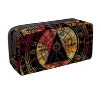 VAPOKF Estuche para bolígrafos, estuche de papelería para estudiantes, para adolescentes, niños, niñas, suministros de oficina escolar, rueda cifrada de billetes, zodiaco, multicolor,