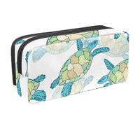 VAPOKF Estuche para bolígrafos, estuche de papelería para estudiantes, para adolescentes, niños, niñas, suministros de oficina escolar, tortuga marina verde, multicolor, 2.3x8.2x3.9in/6x21x10cm,