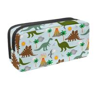 VAPOKF Estuche para bolígrafos, estuche de papelería para estudiantes, para adolescentes, niños, niñas, suministros de oficina escolar, dinosaurios y volcanes, multicolor, 2.3x8.2x3.9in/6x21x10cm,