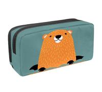 VAPOKF Estuche para bolígrafos, estuche de papelería para estudiantes, para adolescentes, niños, niñas, suministros de oficina escolar, marmota en agujero, multicolor, 2.3x8.2x3.9in/6x21x10cm,