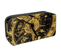 VAPOKF Estuche para bolígrafos, estuche de papelería para estudiantes, para adolescentes, niños, niñas, suministros de oficina escolar, rueda cifrada de billetes, zodiaco, multicolor,