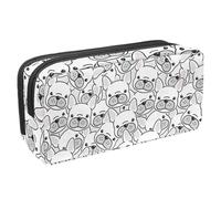 VAPOKF Estuche para bolígrafos, estuche de papelería para estudiantes, para adolescentes, niños, niñas, suministros de oficina escolar, cachorro bulldog francés, multicolor, 2.3x8.2x3.9in/6x21x10cm,