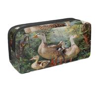 VAPOKF Estuche para bolígrafos, estuche de papelería para estudiantes, para adolescentes, niños, niñas, suministros de oficina escolar, patos indios salvajes, multicolor, 2.3x8.2x3.9in/6x21x10cm,