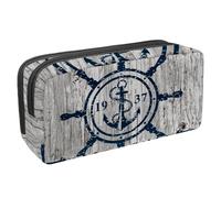 VAPOKF Estuche para bolígrafos, estuche de papelería para estudiantes, para adolescentes, niños, niñas, suministros de oficina escolar, rueda de ancla marina náutica, multicolor,