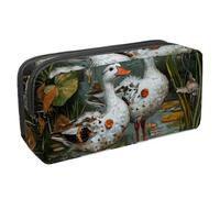 VAPOKF Estuche para bolígrafos, estuche de papelería para estudiantes, para adolescentes, niños, niñas, suministros de oficina escolar, patos blancos salvajes, multicolor, 2.3x8.2x3.9in/6x21x10cm,