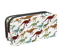 VAPOKF Estuche para bolígrafos, estuche de papelería para estudiantes, para adolescentes, niños, niñas, suministros de oficina escolar, dinosaurio T-Rex Jurásico salvaje, multicolor,