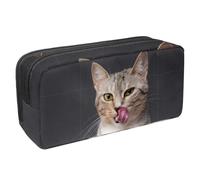 VAPOKF Estuche para bolígrafos, estuche de papelería para estudiantes, para adolescentes, niños, niñas, suministros de oficina escolar, gato sacando la lengua, multicolor, 2.3x8.2x3.9in/6x21x10cm,