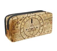 VAPOKF Estuche para bolígrafos, estuche de papelería para estudiantes, para adolescentes, niños, niñas, suministros de oficina escolar, rueda cifrada de billetes, zodiaco, multicolor,