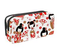 VAPOKF Estuche para bolígrafos, estuche de papelería para estudiantes, para adolescentes, niños, niñas, suministros de oficina escolar, muñeca japonesa de buena suerte, multicolor,