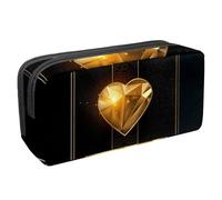 VAPOKF Estuche para bolígrafos, estuche para lápices, bolsa de papelería para adolescentes, niños, niñas, suministros de oficina escolar, tarjeta de póquer dorada de Ace of Hearts, multicolor,