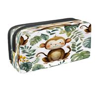 VAPOKF Estuche para bolígrafos, estuche para lápices, bolsa de papelería para adolescentes, niños y niñas, suministros de oficina escolar - Cute Monkey Baby