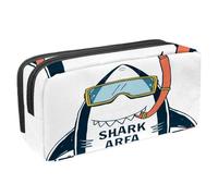 VAPOKF Estuche para bolígrafos, estuche para lápices, bolsa de papelería para adolescentes, niños y niñas, suministros de oficina escolar, tiburón de buceo, multicolor, 2.3x8.2x3.9in/6x21x10cm,