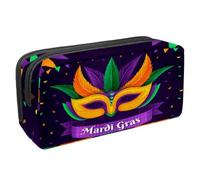 VAPOKF Estuche para bolígrafos, estuche para lápices, bolsa de papelería para adolescentes, niños y niñas, suministros de oficina escolar - Mardi Gras, multicolor, 2.3x8.2x3.9in/6x21x10cm, Organizador