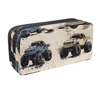 VAPOKF Estuche para bolígrafos, estuche para lápices, bolsa de papelería para adolescentes, niños y niñas, suministros de oficina escolar - Grunge Monster Trucks, multicolor, 2.3x8.2x3.9in/6x21x10cm,