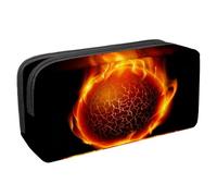 VAPOKF Estuche para bolígrafos, estuche para lápices, bolsa de papelería para adolescentes, niños y niñas, suministros de oficina escolar - The Burning Fire Basketball, multicolor,