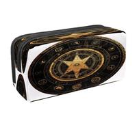 VAPOKF Estuche para bolígrafos, estuche para lápices, bolsa de papelería para adolescentes, niños y niñas, suministros de oficina escolar, rueda cifrada de billetes, círculo del zodiaco