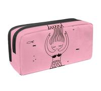VAPOKF Estuche para bolígrafos, estuche para lápices, bolsa de papelería para adolescentes, niños y niñas, suministros de oficina escolar - Little Mermain Girl, multicolor, 2.3x8.2x3.9in/6x21x10cm,