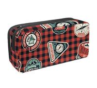 VAPOKF Estuche para bolígrafos, estuche para lápices, bolsa de papelería para adolescentes, niños y niñas, suministros de oficina escolar, insignias de exploración de aventuras, multicolor,