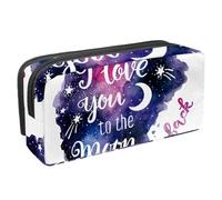 VAPOKF Estuche para bolígrafos, estuche para lápices, bolsa de papelería para adolescentes, niños y niñas, suministros de oficina escolar - I Love You to The Moon Galaxy, multicolor,