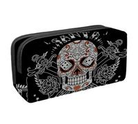 VAPOKF Estuche para lápices, bolsa de artículos pa para adolescentes, niñas, material de oficina escolar - Muerte calavera, multi, 2,3 x 8,2 x 3,9 pulgadas/6 x 21 x 10 cm, organizador de bolsas,