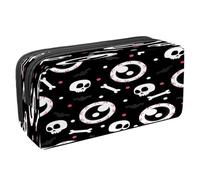 VAPOKF Estuche para lápices, bolsa de papelería para estudiantes con cremallera para niños y niñas, suministros escolares y de oficina, mano zombi fuera del infierno, Huesos de calavera y globo