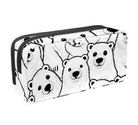 VAPOKF Estuche para lápices, bolsa de papelería para estudiantes con cremallera para niños y niñas, suministros escolares y de oficina, osos polares sin costuras