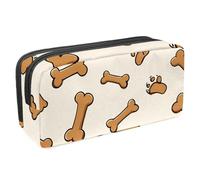 VAPOKF Estuche para lápices, bolsa de papelería para estudiantes con cremallera para niños y niñas, suministros escolares y de oficina, huesos de perro y pata de garabato
