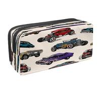 VAPOKF Estuche para lápices, bolsa de papelería para estudiantes con cremallera para niños y niñas, suministros escolares y de oficina, joystick vintage para jugadores, Vintage American Muscle Cars